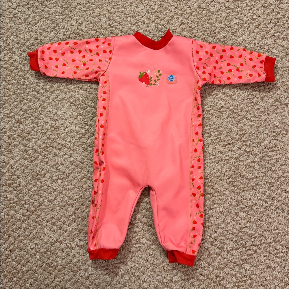 Charming Pink Strawberry Kids Swim Wet Suit